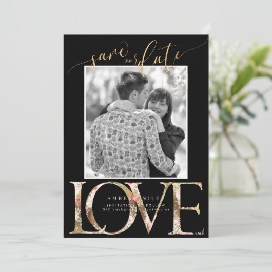 PixDezines Opslaan Datum/Botanica Liefde Save The Date (Staand voorkant)