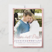 PixDezines Opslaan Datum/Faux Roos Goud Hart Save The Date (Voorkant)