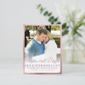 PixDezines Opslaan Datum/Faux Roos Goud Hart Save The Date (Staand voorkant)