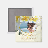 PixDezines Opslaan Datum, Plumeria Lei Magneet (Voorkant / Achterkant)