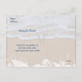 PixDezines opslaan datum strand + golven Aankondigingskaart (Achterkant)