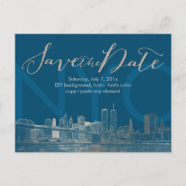 PixDezines/Opslagdatum/Faux Silver/NYC Twin Tower Aankondigingskaart