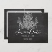 PixDezines/Opslagdatum/krijtbord/Kroonluchter Aankondigingskaart (Voorkant / Achterkant)