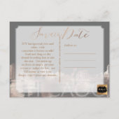 PixDezines/Opslagdatum/Roos Gold/Chicago Lakeshore Aankondigingskaart (Achterkant)