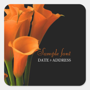 PixDezines oranje calla/diy achtergrondkleur Vierkante Sticker