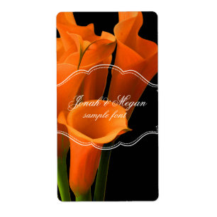 PixDezines oranje calla lelie/DIY achtergrond kleu Etiket