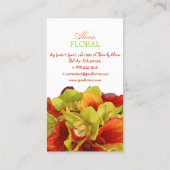 PixDezines oranje calla lelies/groene orchideeën Visitekaartje (Achterkant)