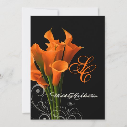 PixDezines oranje calla lily/DIY achtergrondkleur Kaart (Voorkant)
