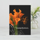 PixDezines oranje calla lily/DIY achtergrondkleur Kaart (Staand voorkant)