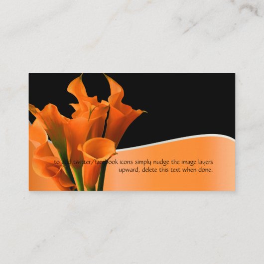 PixDezines oranje calla lily/diy background Visitekaartje (Achterkant)