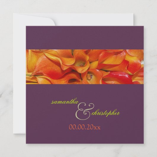 PixDezines ORANJE CALLA LILY/LUXE PEARL PAPIER Kaart (Voorkant)