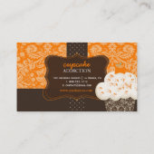 PixDezines oranje chocolade cupcake/pâtisserie Visitekaartje (Achterkant)