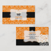 PixDezines oranje chocoladecupcake/pâtisserie Visitekaartje (Voorkant / Achterkant)