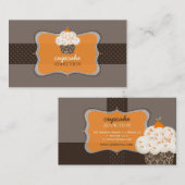 PixDezines oranje chocoladecupcake/pâtisserie Visitekaartje (Voorkant / Achterkant)