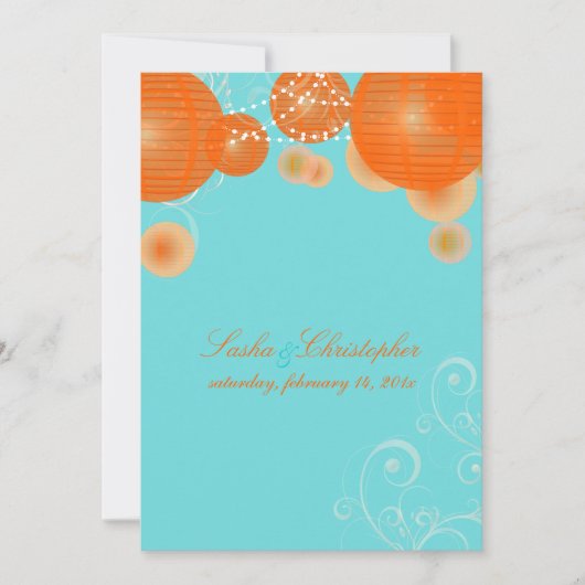 PixDezines oranje lantaarns/diy achtergrondkleur Kaart (Voorkant)