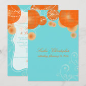 PixDezines oranje lantaarns/diy achtergrondkleur Kaart (Voorkant / Achterkant)