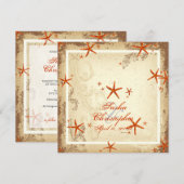 PixDezines oranje zeestervis Kaart (Voorkant / Achterkant)