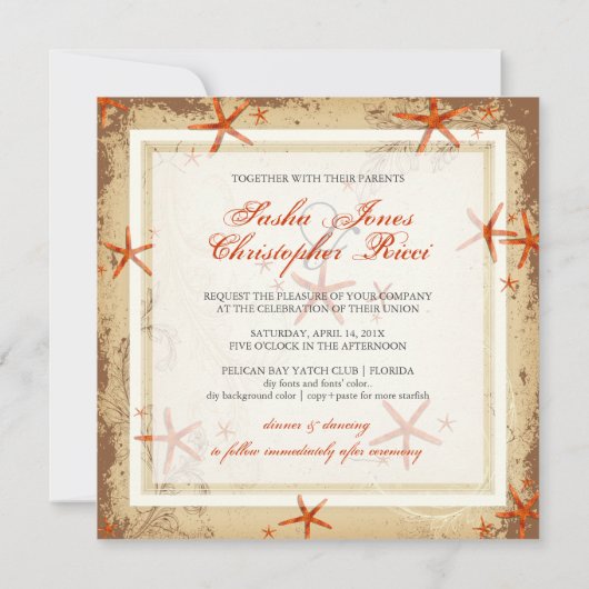 PixDezines oranje zeestervis Kaart (Achterkant)