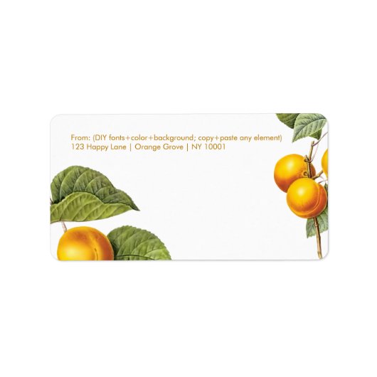 PixDezines Orchard/Peaches/Redoute Etiket (Voorkant)