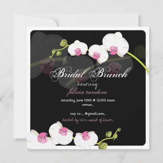 PixDezines orchid/bridal brunch/diy background Kaart (Achterkant)