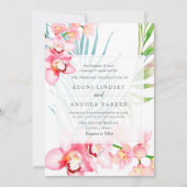 PixDezines Orchid Isle, Blissful Pink Orchid Palms Kaart (Voorkant)