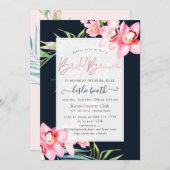 PixDezines Orchid Isle, Bridal Brunch Navy+Roze Kaart (Voorkant / Achterkant)