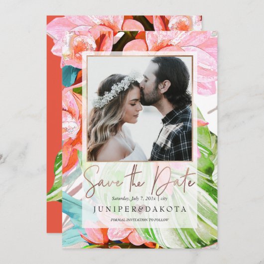 PixDezines Orchid Isle, Palms, Tropische Opslagdat Kaart (Voorkant / Achterkant)