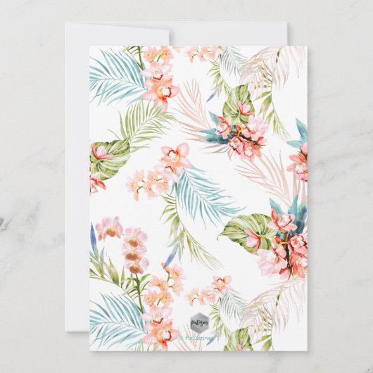 PixDezines Orchid Isle, Peach Orchid+Palms Kaart (Achterkant)