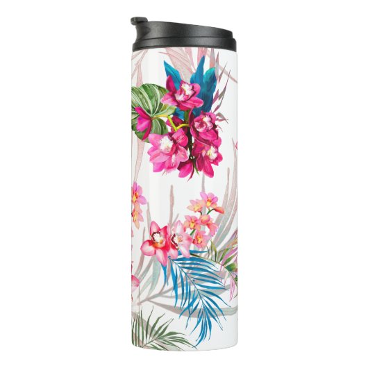 PixDezines Orchid Isle, Roze Cymbidium Thermosbeker (Geroteerd rechts)
