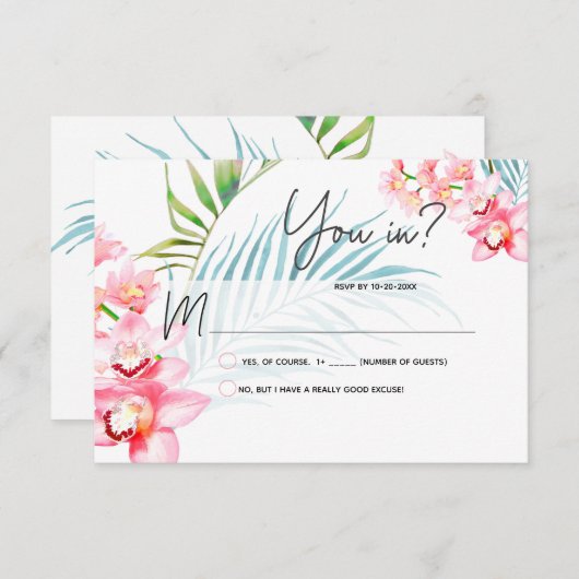 PixDezines Orchid Isle RSVP (Voorkant / Achterkant)