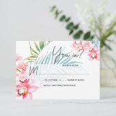 PixDezines Orchid Isle RSVP Kaartje (Staand voorkant)
