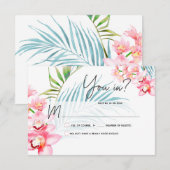 PixDezines Orchid Isle RSVP Kaartje (Voorkant / Achterkant)