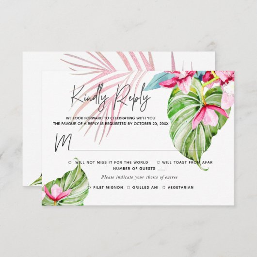 PixDezines Orchid Isle RSVP w Meal Pink (Voorkant / Achterkant)