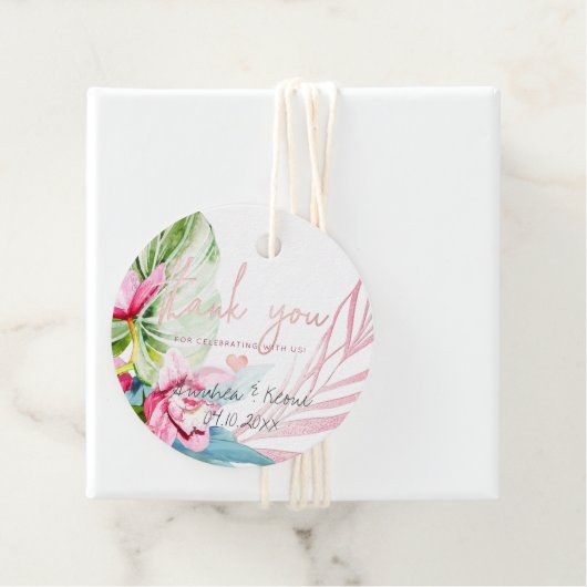 PixDezines Orchid Isle Tropical Bedankt Bedankjes Labels (In situ)