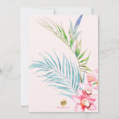 PixDezines Orchid Isle, Tropische Bridal Brunch Kaart (Achterkant)