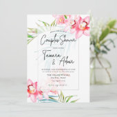 PixDezines Orchid Isle, Tropische stellen Shower Kaart (Staand voorkant)