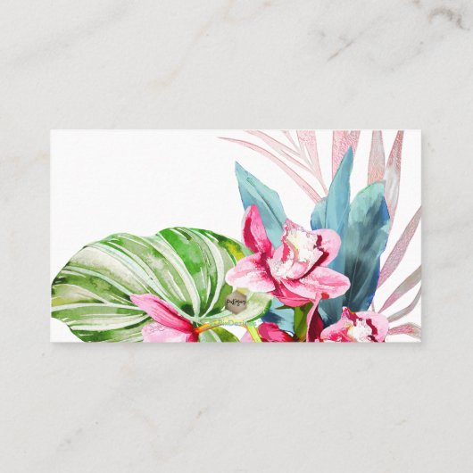 PixDezines Orchid Isle Watercolor Plaatskaarten Plaatskaartje (Achterkant)