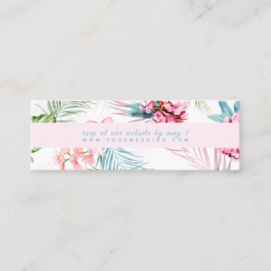 PixDezines Orchid Isle Waterverf web RSVP Mini Visitekaartje (Voorkant)