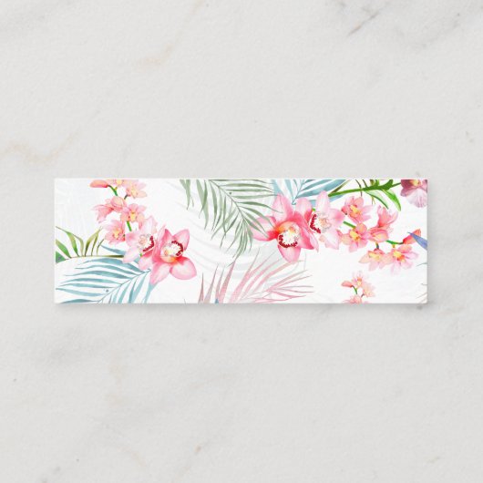 PixDezines Orchid Isle Waterverf web RSVP Mini Visitekaartje (Achterkant)