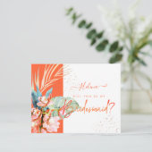 PixDezines Orchid Isle wil je ... Bridesmaid Kaart (Staand voorkant)