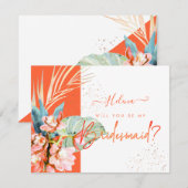 PixDezines Orchid Isle wil je ... Bridesmaid Kaart (Voorkant / Achterkant)