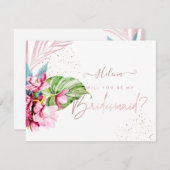 PixDezines Orchid Isle wil je ... Bridesmaid Kaart (Voorkant / Achterkant)