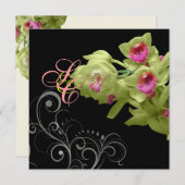 PixDezines Orchid+Ornamental Flourish+diy kleuren Kaart (Voorkant / Achterkant)