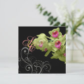 PixDezines Orchid+Ornamental Flourish+diy kleuren Kaart (Staand voorkant)