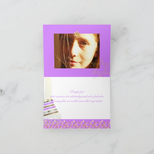 PixDezines Orchid Tallit mitzvah bedankt (Binnen)