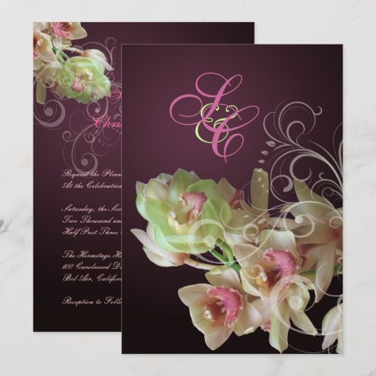 PixDezines Orchid + Vlaanderen voor sierdoeleinden Kaart (Voorkant / Achterkant)