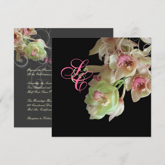 PixDezines Orchid + Vlaanderen voor sierdoeleinden Kaart (Voorkant / Achterkant)