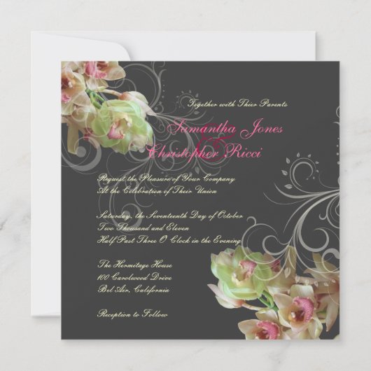 PixDezines Orchid + Vlaanderen voor sierdoeleinden Kaart (Achterkant)