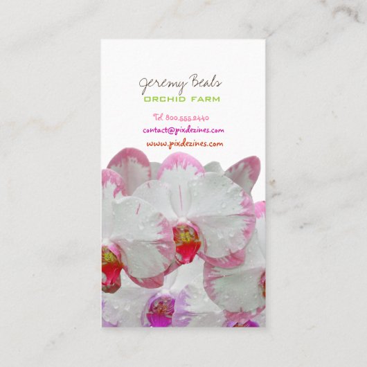 PixDezines orchidee/diy achtergrond kleur♥♥♥ Visitekaartje (Achterkant)