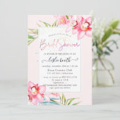PixDezines Orchidee Eiland, Bruids Brunch Borrel Kaart (Staand voorkant)